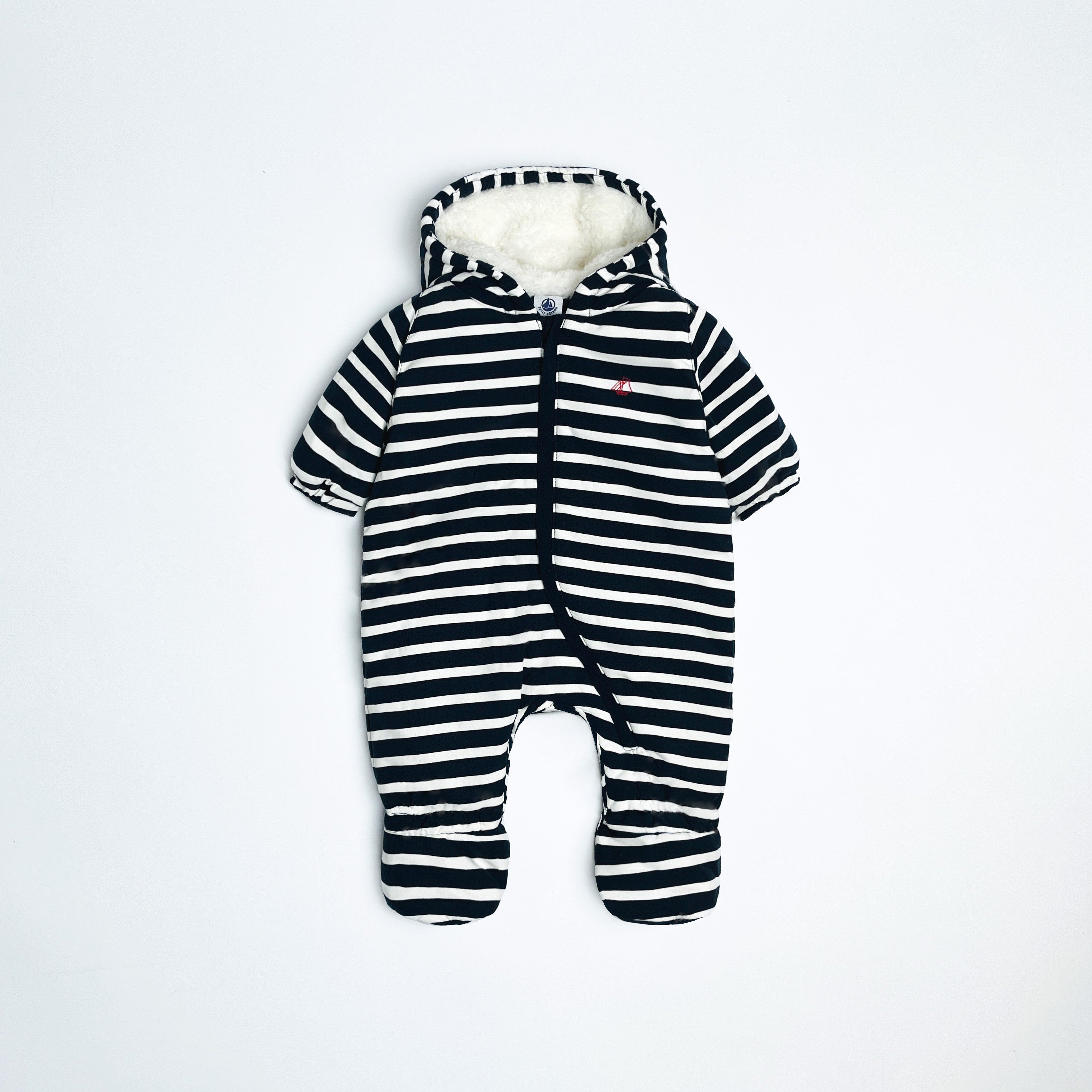 Petit Bateau Microfibre Sailor Stripe Snowsuit 3 Months
