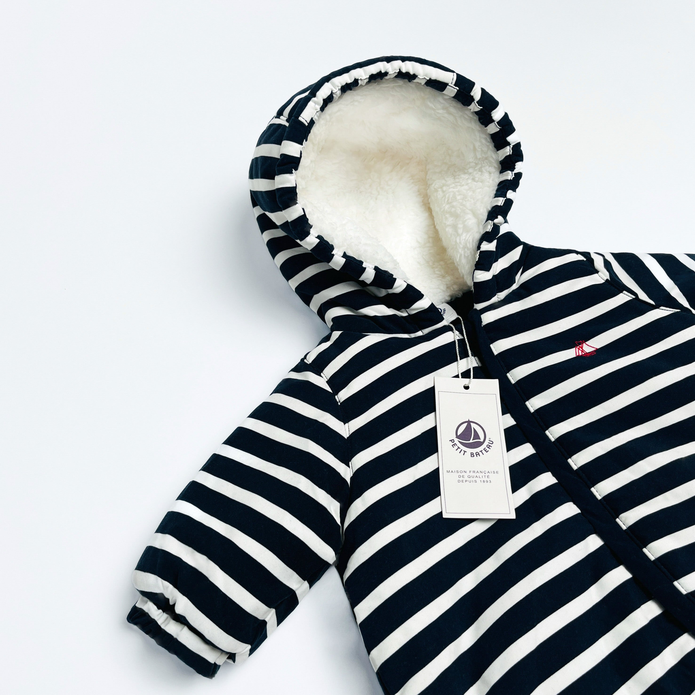 Petit Bateau Microfibre Sailor Stripe Snowsuit 3 Months