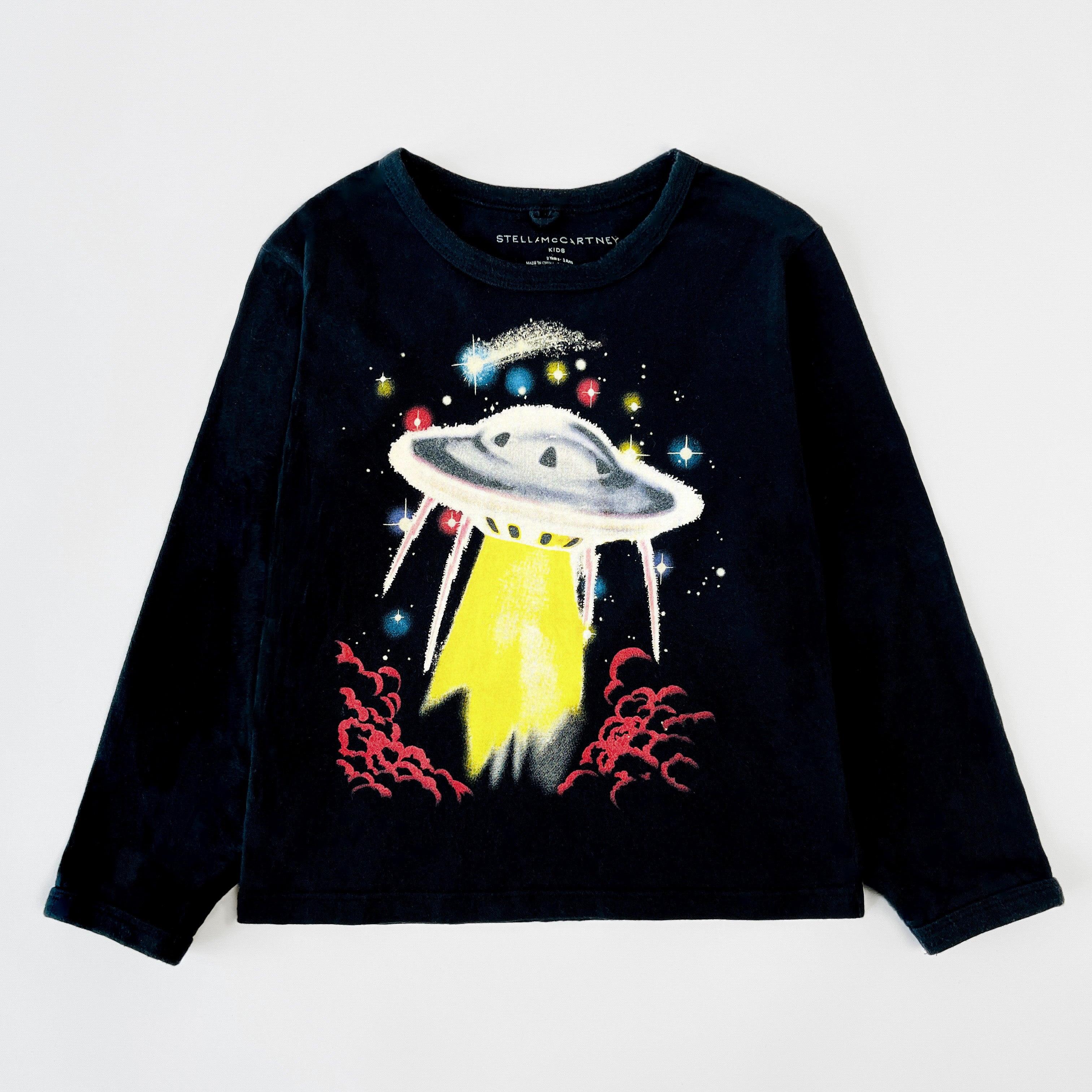 Stella McCartney Kids Cosmic UFO Print Long Sleeve T-Shirt 3 Years