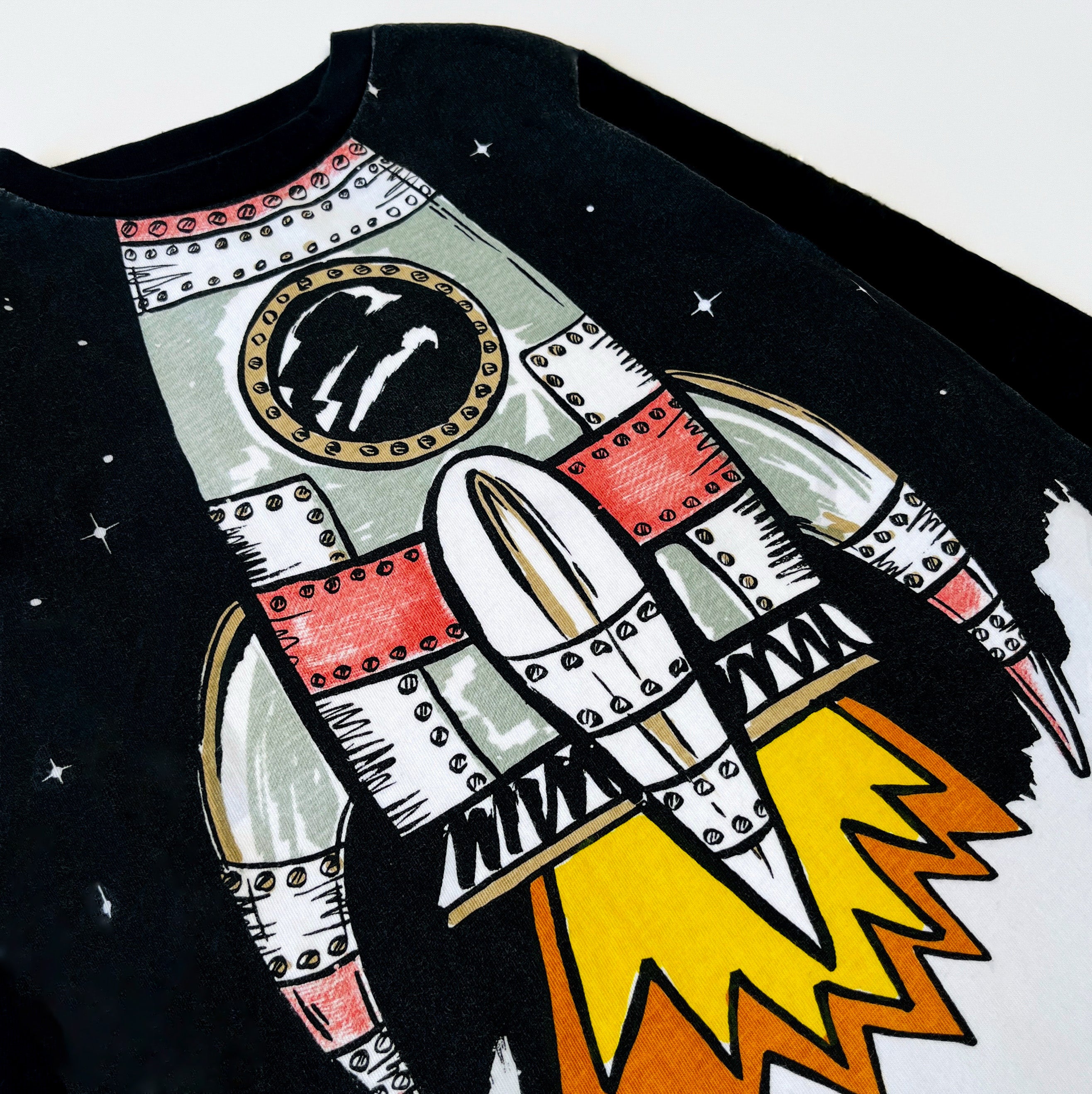 Stella McCartney Kids Rocket Print Long Sleeve T-Shirt 6 Years