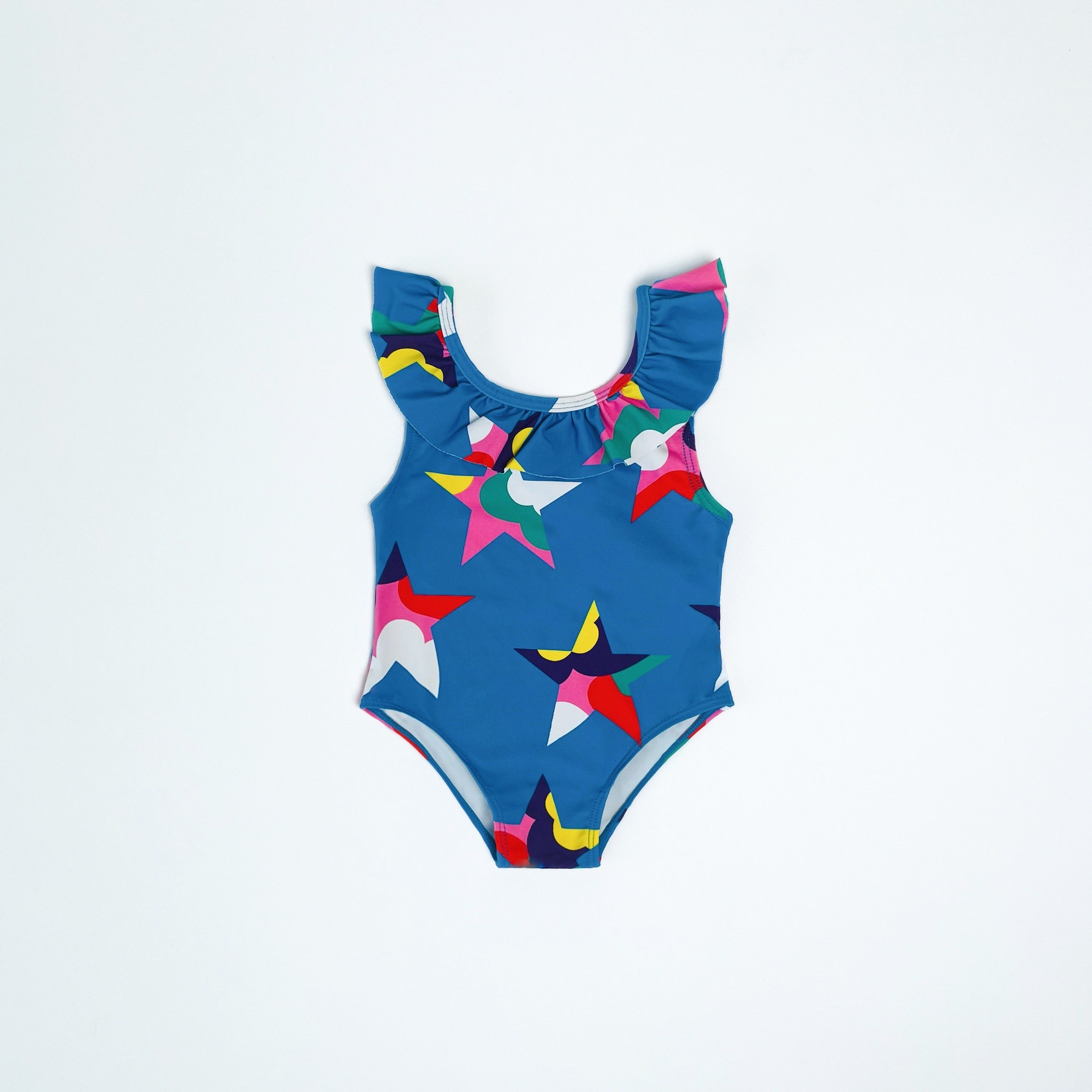 Stella McCartney Kids Ruffle Trim Star Print Swimsuit 12 Months