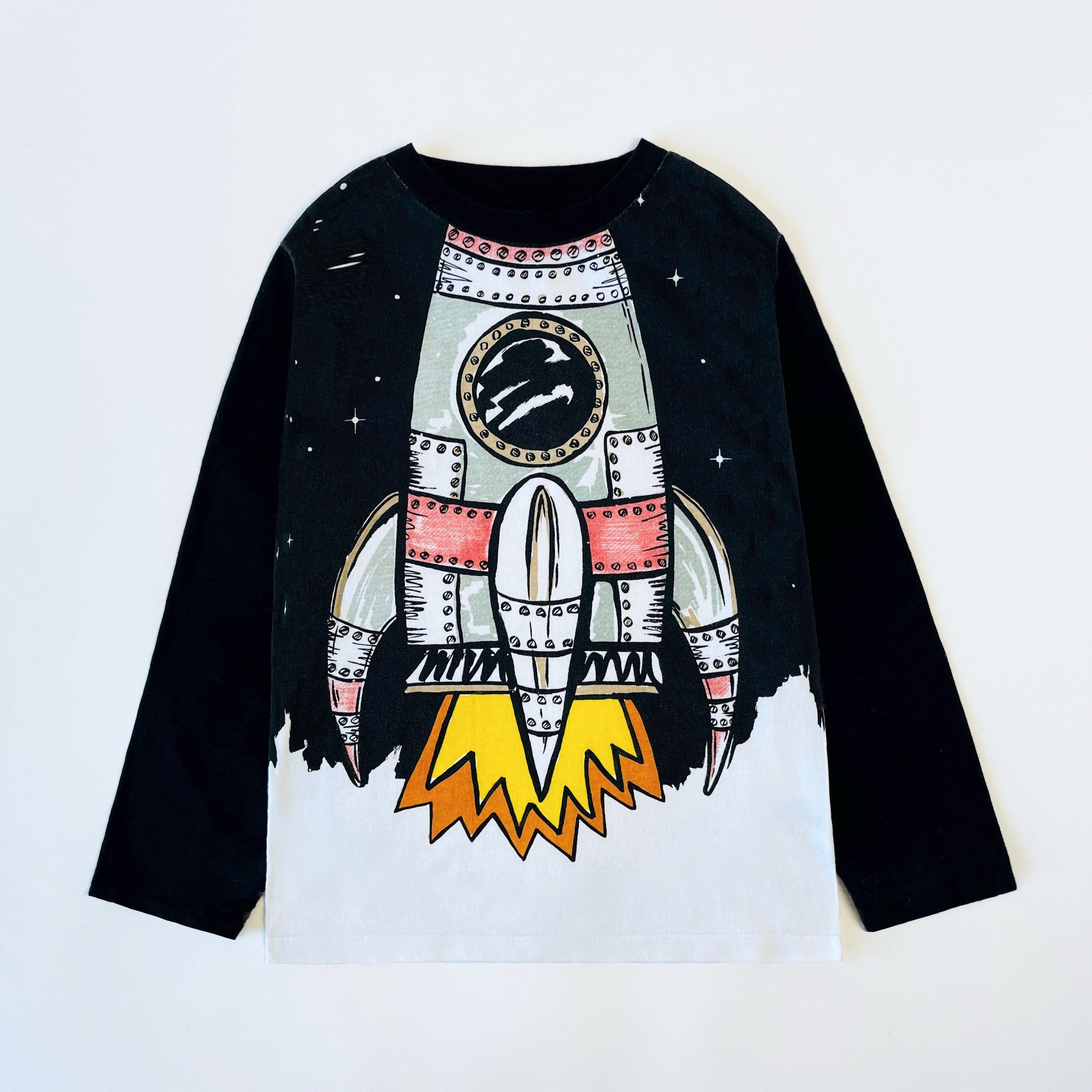 Stella McCartney Kids Rocket Print Long Sleeve T-Shirt 6 Years
