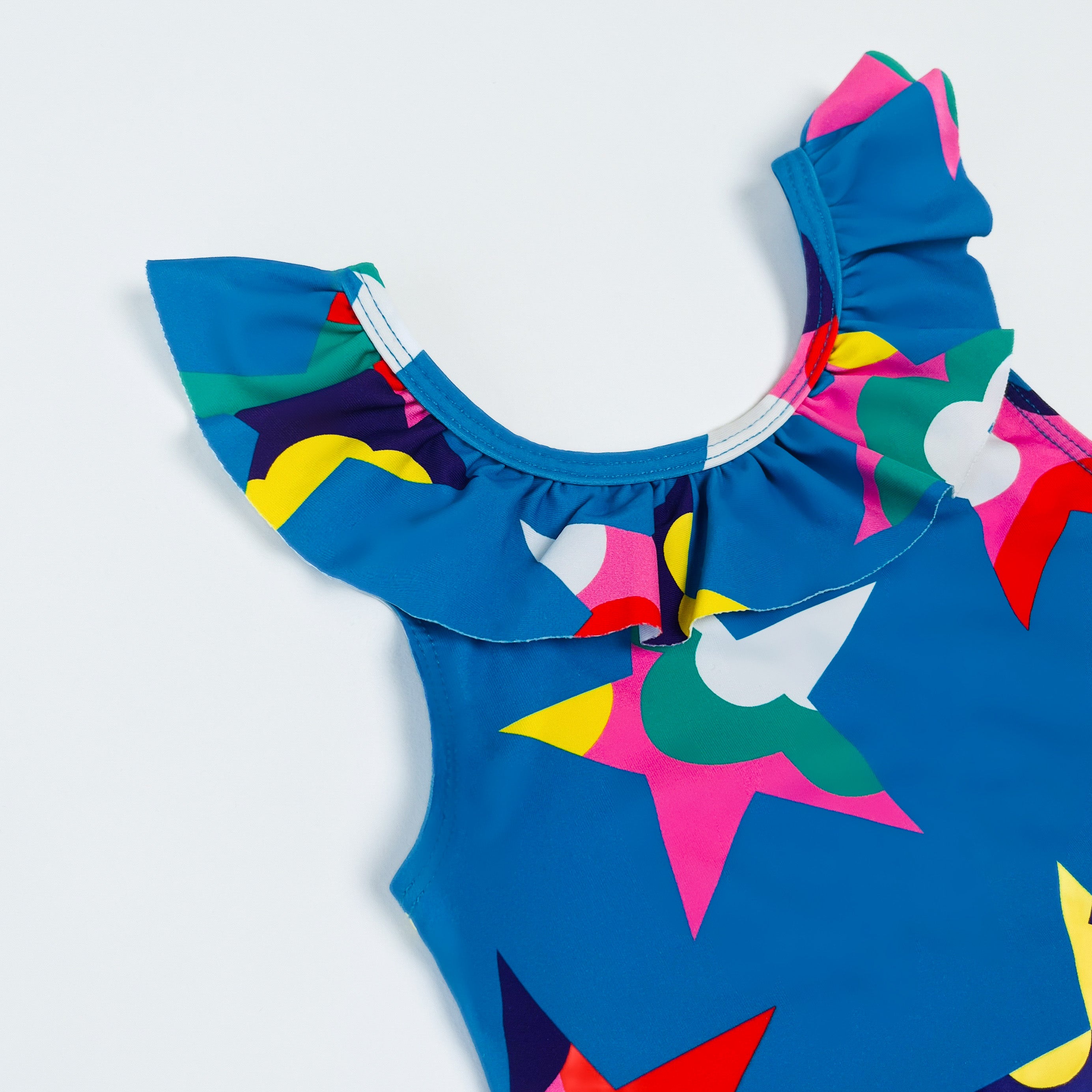 Stella McCartney Kids Ruffle Trim Star Print Swimsuit 12 Months